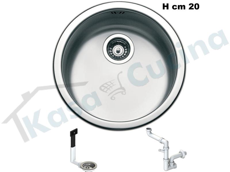 FHULLER Lavello Incasso Pozzetto Tondo CIRCUM CIVIIBC Acciaio Ø 43,5 H.20