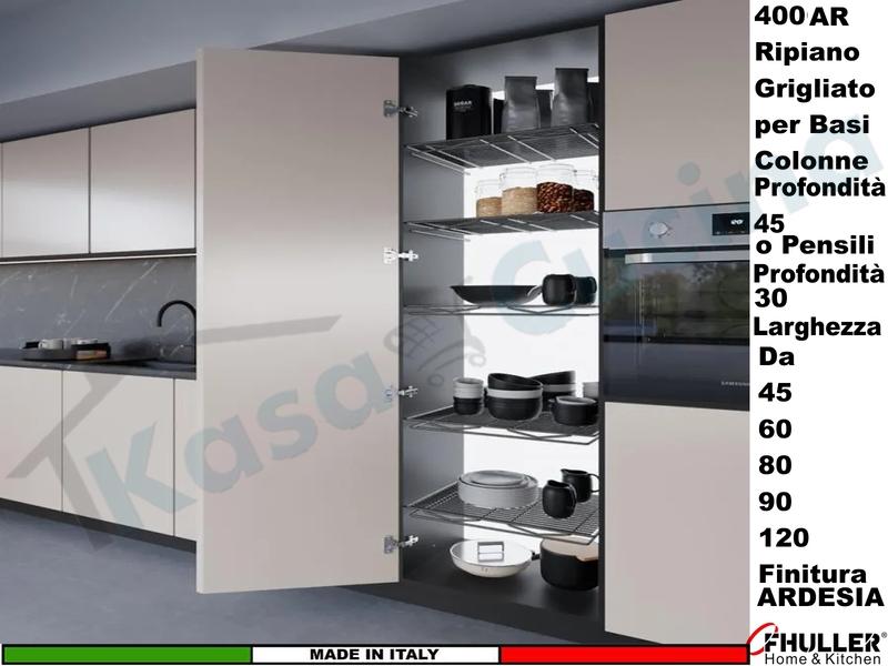 Ripiano Grigliato Mensola Pensile da 120 QUADRO 400/120-30AR Prof. 44 Ardesia