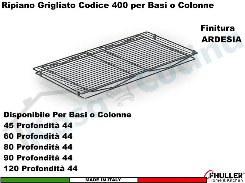 Ripiano Grigliato Base o Colonna da 90 QUADRO 400/90-45AR Prof. 44 Ardesia