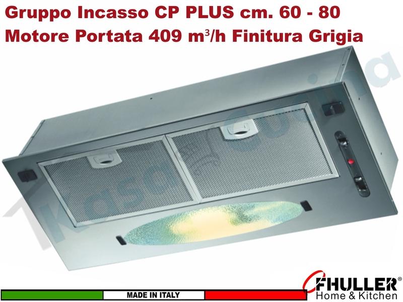 Cappa Gruppo Incasso 80 Sottopensile CP PLUS K102R0191 Motore 409 m³/h Classe D