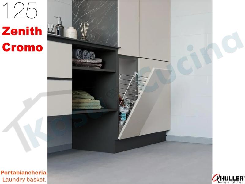 Cesto FHULLER Portabiancheria per anta ribalta Serie per Base 30-35-40-45-50-60 Cromo