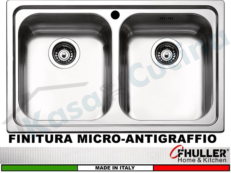 Lavello APELL-FHULLER Venezia Acciaio Antigraffio 79 X 50 2 Vasche
