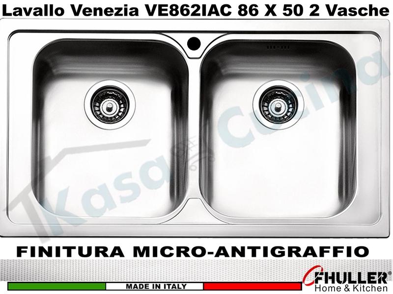 Lavello APELL-FHULLER Venezia Acciaio Antigraffio 86 X 50 2 Vasche