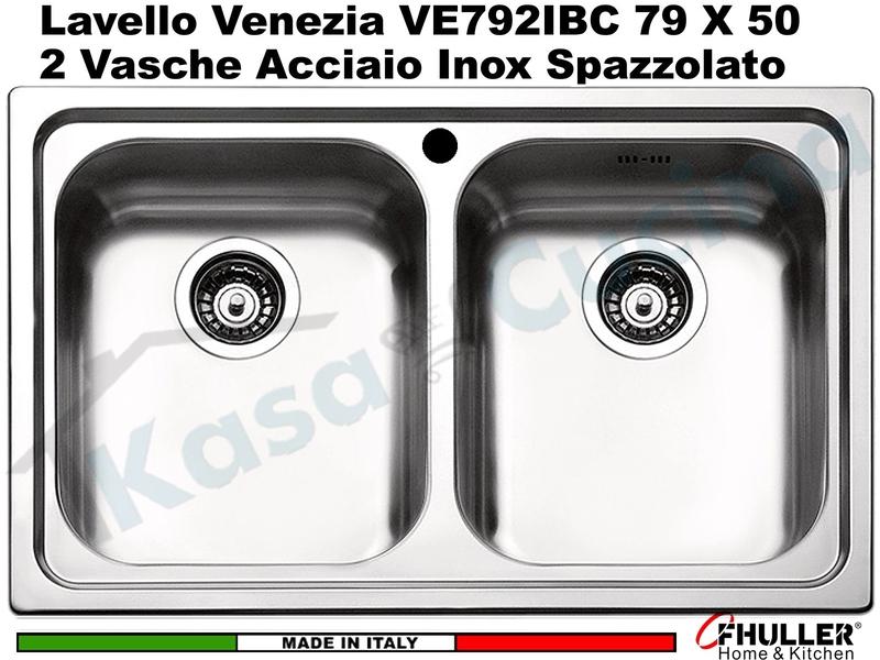 Lavello APELL-FHULLER Venezia Acciaio Spazzolato 79 X 50 2 Vasche