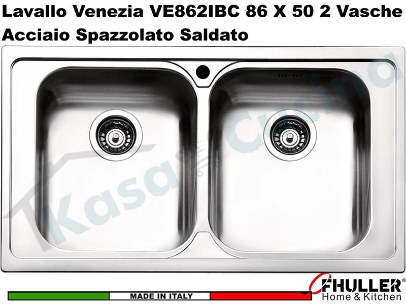 Lavello APELL-FHULLER Venezia Acciaio Spazzolato 86 X 50 2 Vasche