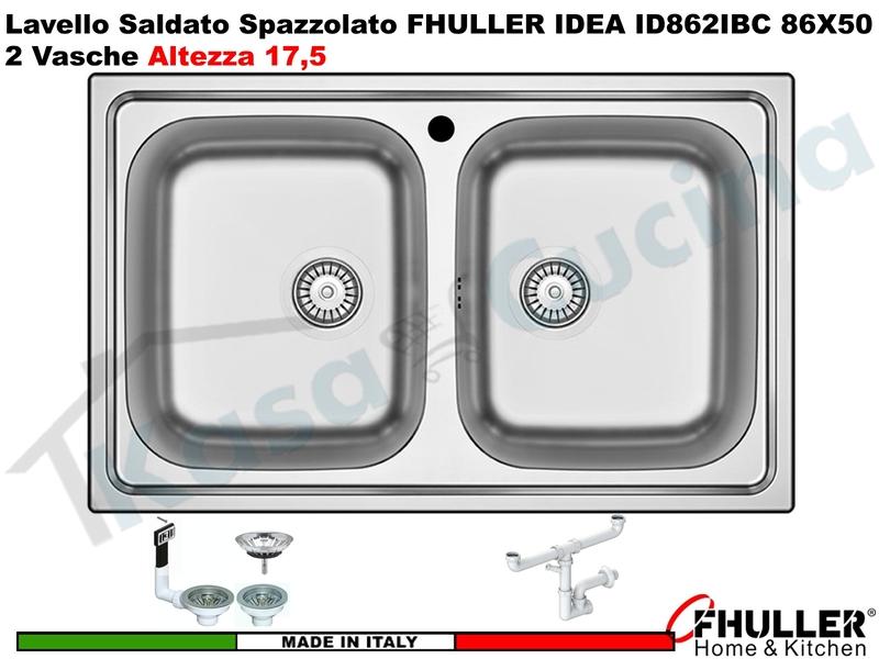 Lavello FHULLER Mod.IDEA Acciaio Spazzolato 86 X 50 2 Vasche
