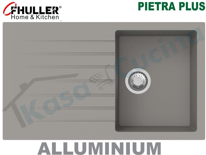 Lavello Incasso Apell-Fhuller PTPL861AL 86X50 1 Vasca + Gocc. Granito Alluminio