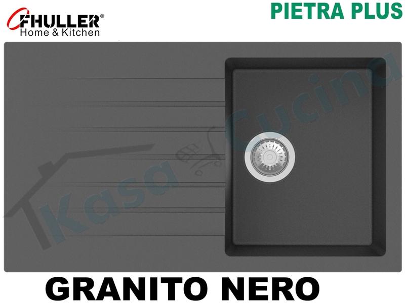 Lavello Incasso Apell-Fhuller PTPL861GB 86X50 1 Vasca + Gocciolat. Granito Nero