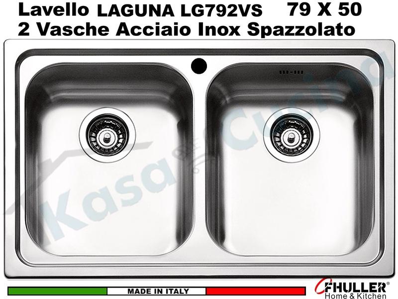Lavello Incasso FHULLER Mod.LAGUNA Acciaio Spazzolato 79 X 50 2 Vasche