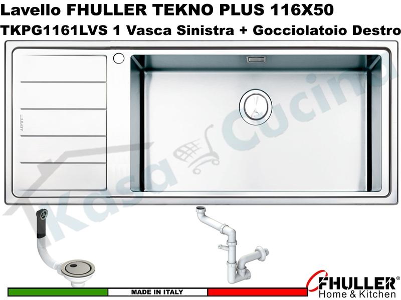 Lavello Incasso FHULLER Tekno Plus Acciaio Sp 10/10 116X50 1 V.H 21,5 DX Grande