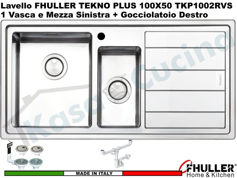 Lavello Incasso FHULLER Tekno Plus Acciaio Sp 10/10 100X50 1 V.H 21,5 ½ DX G. Sinistra