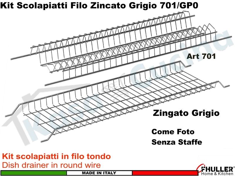 FHULLER - Scolapiatti GRIGIO 701/40ZGP0 Incasso Pensile 40 Interno 36,4 + Scatola