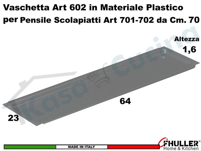 Vaschetta Raccogligocce ARDESIA INOXA 602/60AR Per Scolapiatti da cm. 60 701/702