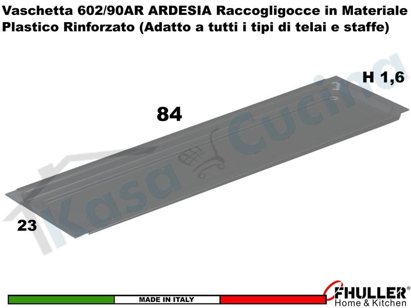 Vaschetta Raccogligocce ARDESIA INOXA 902/90AR Per Scolapiatti da cm. 90 701/702