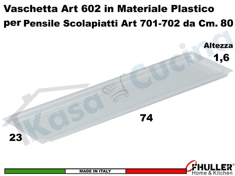 Vaschetta Raccogligocce Trasparente INOXA 602/80 Per Scolapiatti da 80 Interno 74