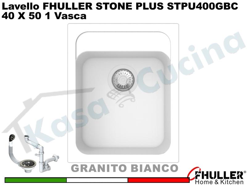 FHULLER Lavello incasso Cucina GRANITO STONE PLUS 40X50 1 Vasca Granito BIANCO