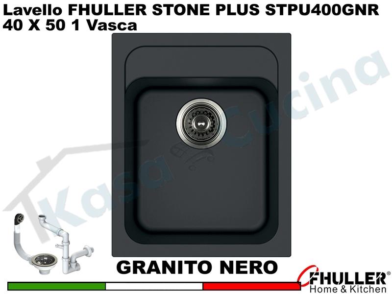 FHULLER Lavello incasso Cucina GRANITO STONE PLUS 40X51 1 Vasca Granito NERO