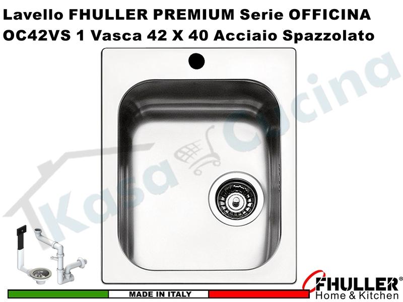 Lavello incasso FHULLER Mod. OFFICINA OC42VS Acciaio Spazzolato 42 X 50 1 Vasca