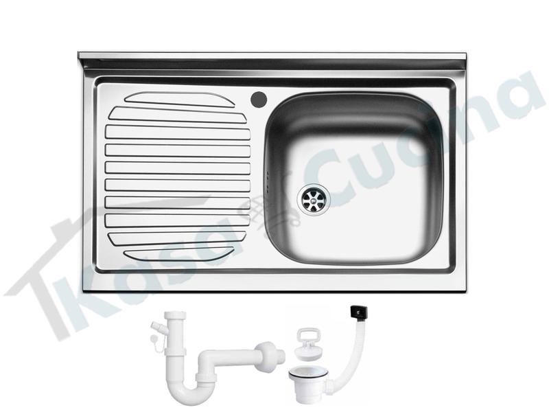 Lavello Appoggio FHULLER Mod. ITALIA Monostampo 80X50 1V DX Goc.SX Acciaio