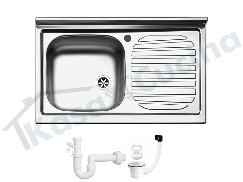 Lavello Appoggio FHULLER Mod. ITALIA Monostampo 80X50 1V SX Goc.DX Acciaio