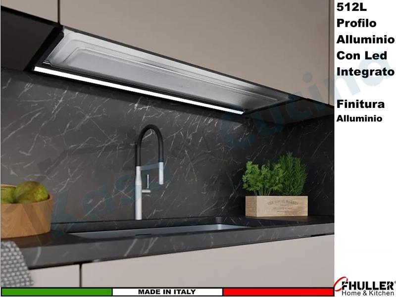 Profilo Alluminio 512L con Led Luce Bianca ad incastro Per Telaio Varie Misure