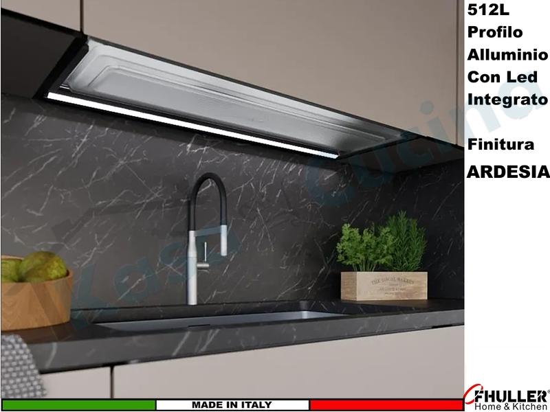 Profilo Alluminio ARDESIA 512L con Led Luce Bianca ad incastro Per Telaio Varie Misure