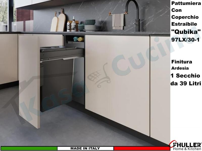 FHULLER Pattumiera Estraibile 97LX/30-1AR Fissaggio Anta Base 30 1 Secchio