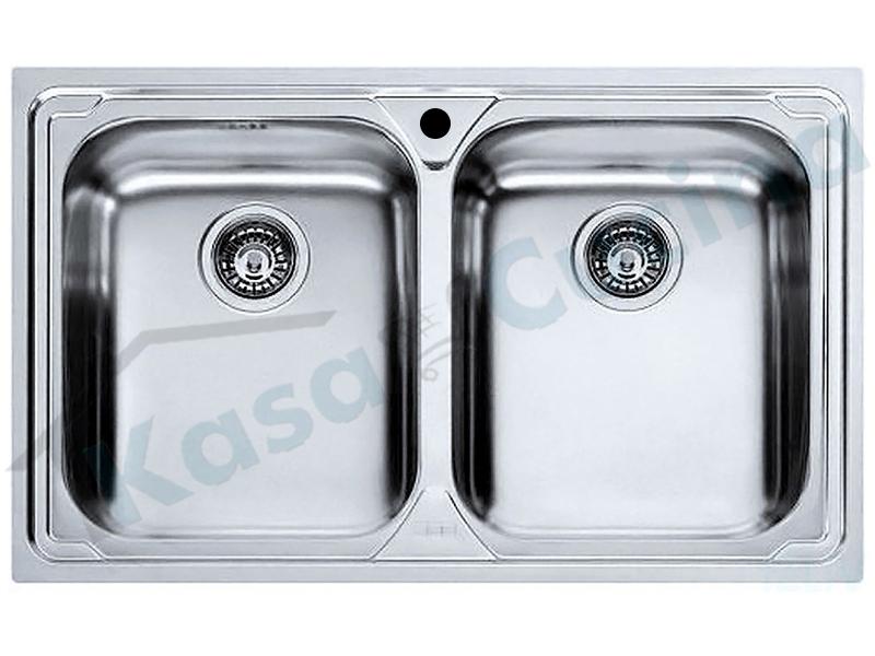 Lavandino In Acciaio Franke.Lavello Franke Logica Line Llx 620 86 860 X 500 2 Vasche Saldate Acciaio Inox Satinato Kasa Cucina Elettrodomestici Da Incasso