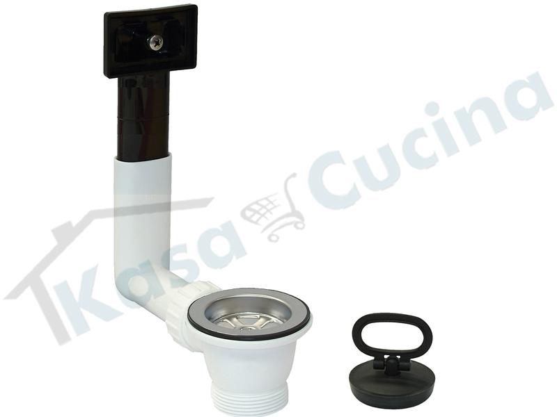 Piletta 300 Ø 70 troppo pieno rettangolare vite da 25 lucida Ø 52 G1 1/2"