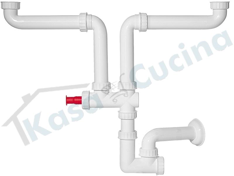 Sifone Lavandino Bagno Con Scarico Lavatrice.Sifone 2 Via Ispezionabile Space Sever L B Plast 760 Con Attacco Lavastoviglie E Uscita A Muro Per Lavabo Lavello Cucina Incasso Ingresso 1 Tubo Scarico Diam 40 Kasa Cucina Elettrodomestici Da Incasso