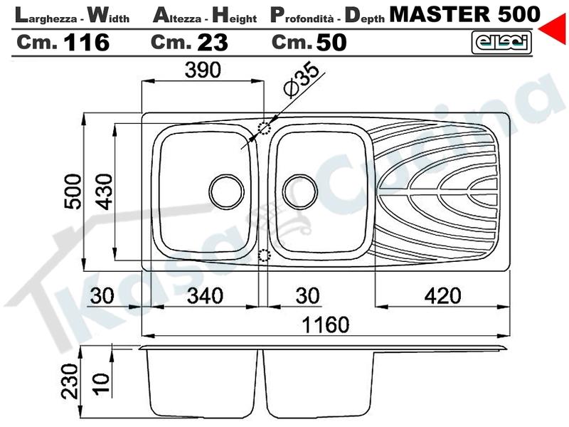 Lavello Elleci Master 500 Lmm50079 116x50 2 Vasche Go Metaltek M79 Aluminium Kasa Cucina Elettrodomestici Da Incasso