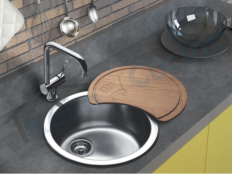 Lavelli Cucina Da Incasso In Acciaio.Lavello Cucina Circum 1 Vasca Pozzetto O Cm 43 5 Acciaio Kasa Cucina Elettrodomestici Da Incasso
