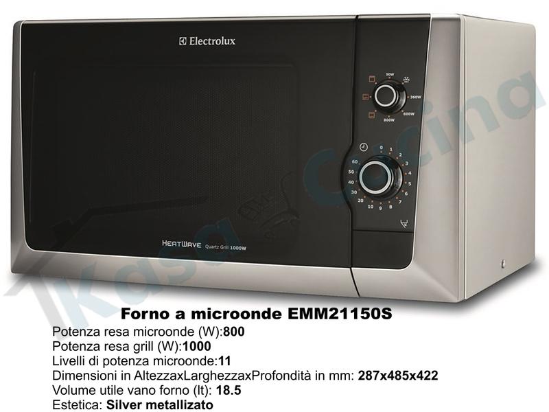 Forno Microonde con grill da appoggio Rex EMM21150S potenza 800 18,5 litri