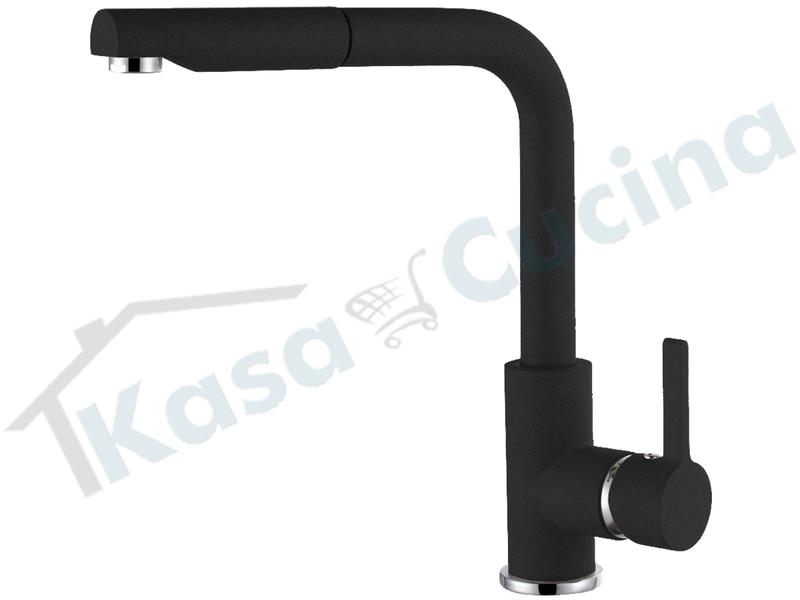 Rubinetto Cucina Nero Doccetta Estraibile.Miscelatore Rubinetto Ebro C02 Mgkc0240 Con Doccetta Estraibile Granitek 40 Nero Full Black Kasa Cucina Elettrodomestici Da Incasso