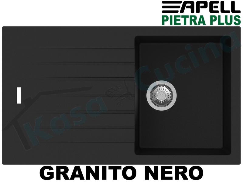 Lavello da Incass New Pietra Plus cm.86x50 Fragranite Nero 1 Vasca