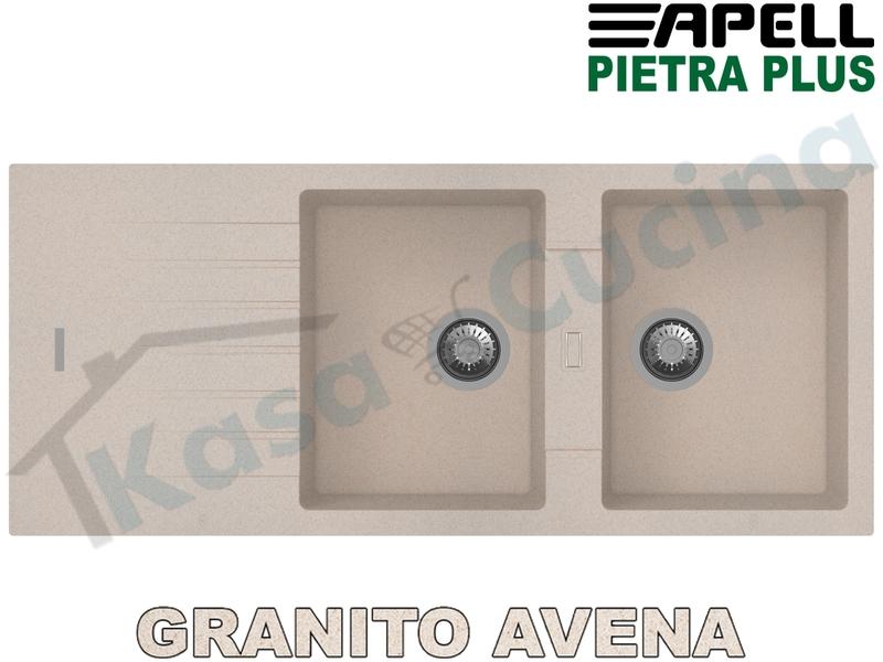 Lavello da Incasso New Pietra Plus cm.116X50 Fragranite Avena 2 Vasche