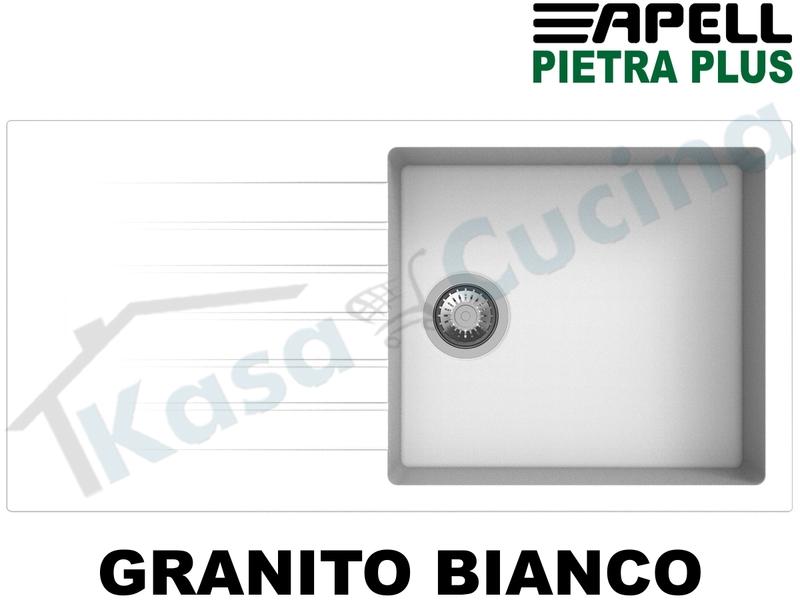 Lavello Apell Pietra Plus cm.100X50 1V+Gocc. Granito Bianco