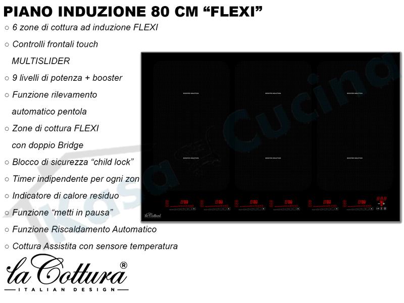 Piano Cottura 80 Induzione Incasso HF8S68EN 6 Zone 9 Livelli Bridge