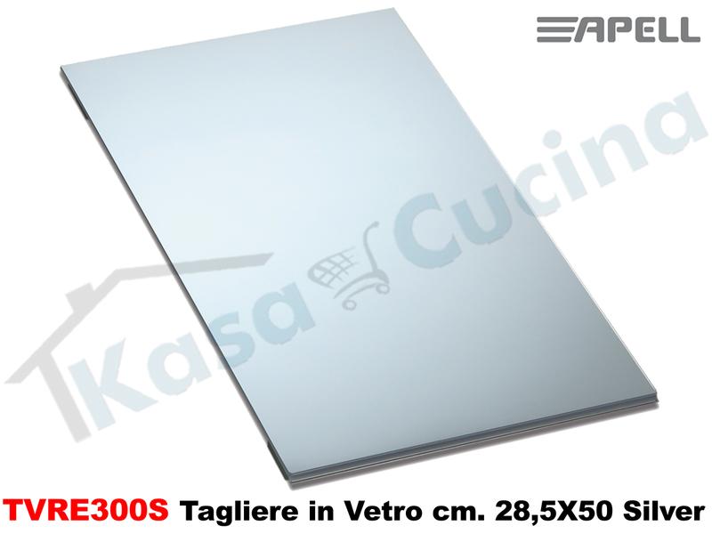 Kit 2 Accessori Apell TVRE300S Cover Tagliere in Vetro cm.50X28,5 Silver