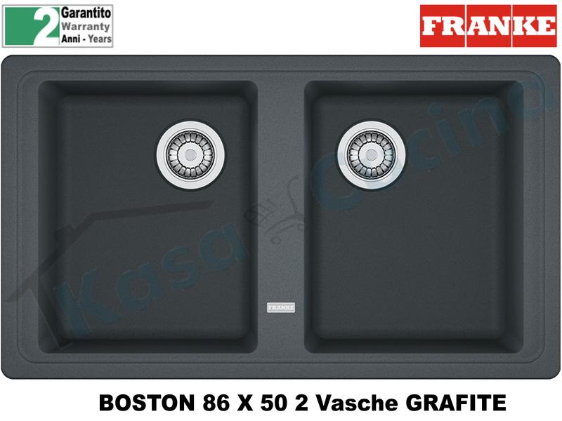 Lavello 86 X 50 2 Vasche Franke BFG620 9899978 Boston Grafite