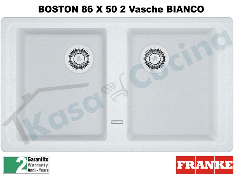 Lavello 86 X 50 2 Vasche Franke BFG620 9899989 Boston Bianco