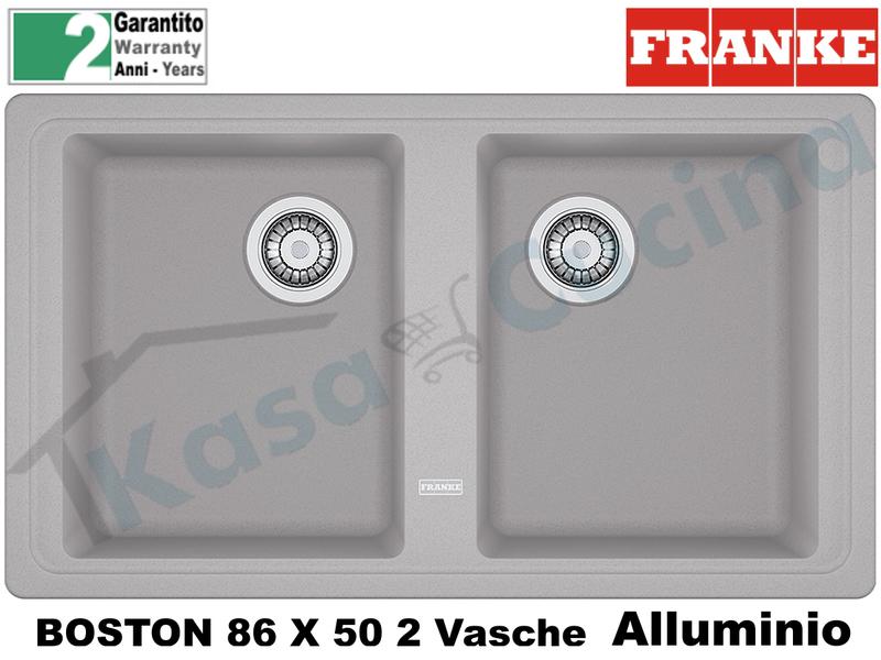 Lavello 86 X 50 2 Vasche Franke BFG620 9899987 Boston Alluminio