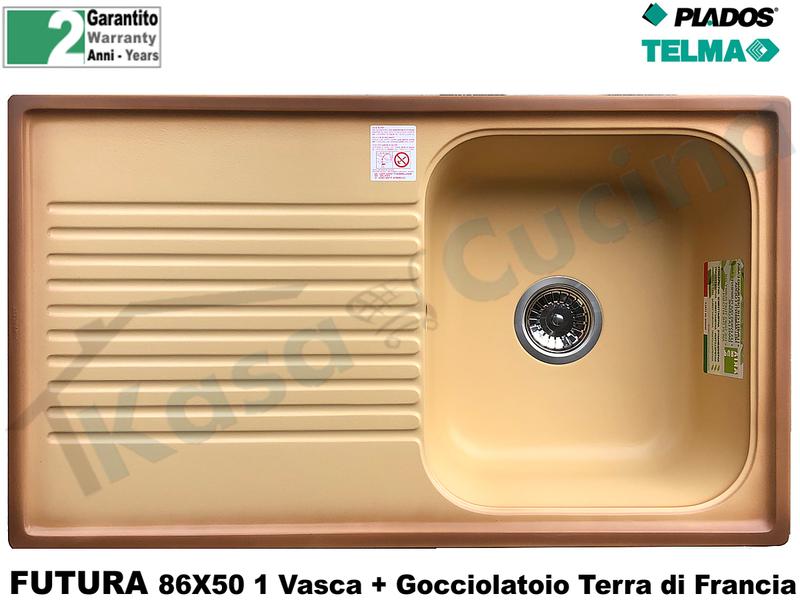 Lavello Plados Telma Futura 86X50 1 Vasca + Gocc. Terra di Francia