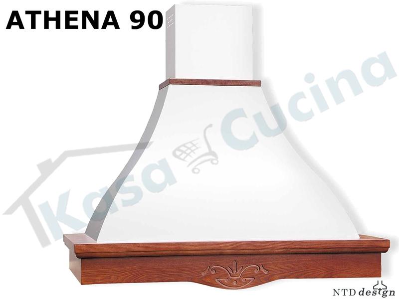 Cappa Parete Rustica Athena 90 Trave Legno Intarsiato Tiglio Grezzo