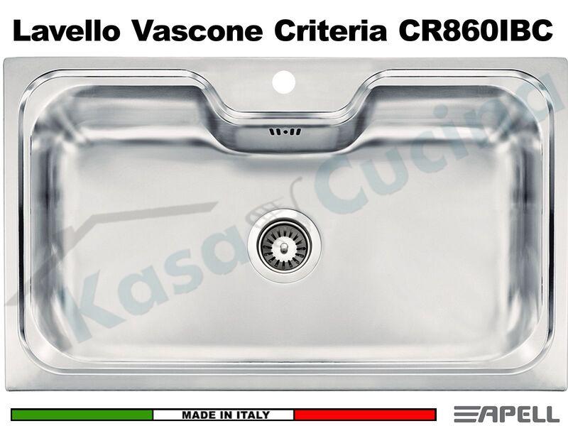 Lavello da Incasso Criteria cm. 80x50 in Acciaio Inox 1 Vasca / Vascone