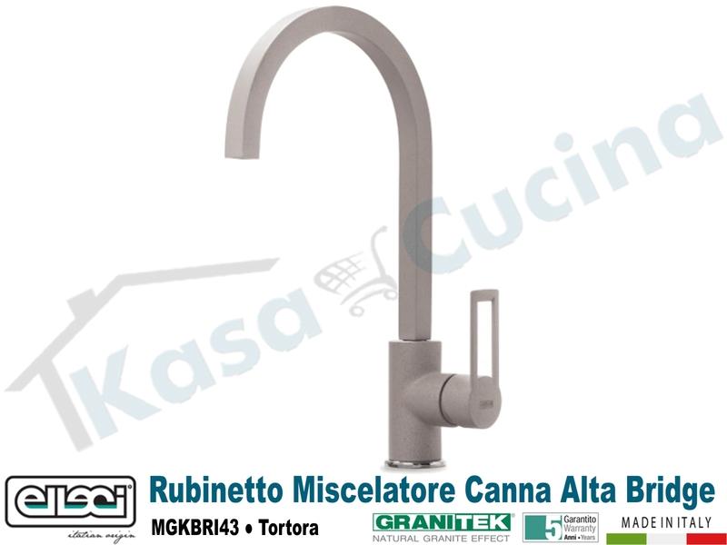 Rubinetto Miscelatore Cucina Bridge Canna Alta Granitek® G43 Tortora