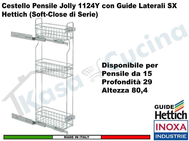 Carello Cestello Estraibile Jolly Serie GOLD Guide HETTICH Pensile 15 Prof.50,6