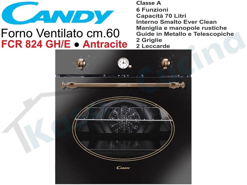 Forno Ventilato Candy Classic cm.60 Ghisa Classe A+ 8 Funzioni
