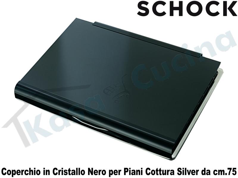Coperchio in Cristallo Temperato Nero per Piani Cottura cm. 75 Silver