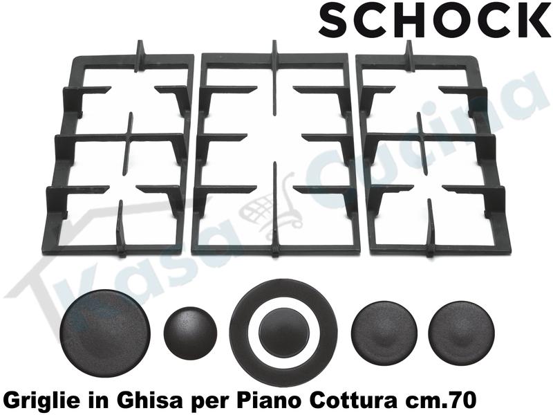 Kit Grighie in Ghisa e Cappellotti Coprifuoco per Piani Cottura cm. 70
